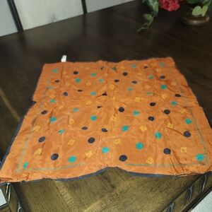 Givenchy Vibrant Orange Scarf with Blue Accents